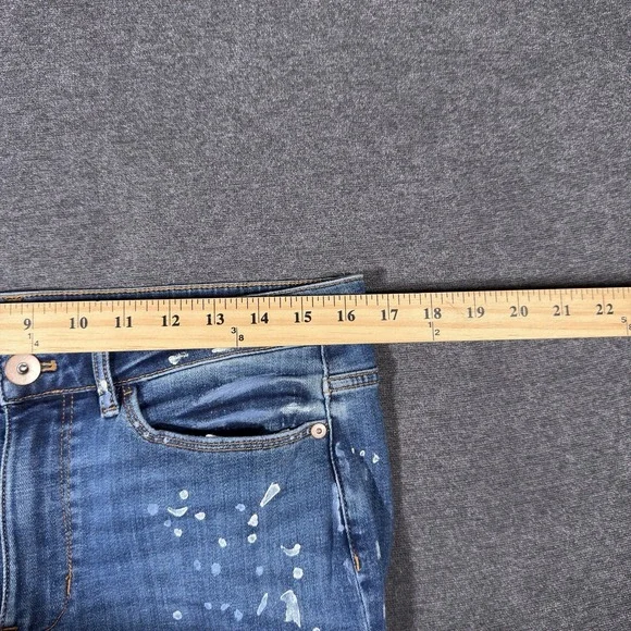 J Jill Boyfriend Straight Leg Ankle Jeans Womens 10 Mid Rise Medium Wash Paint - Picture 6 of 10